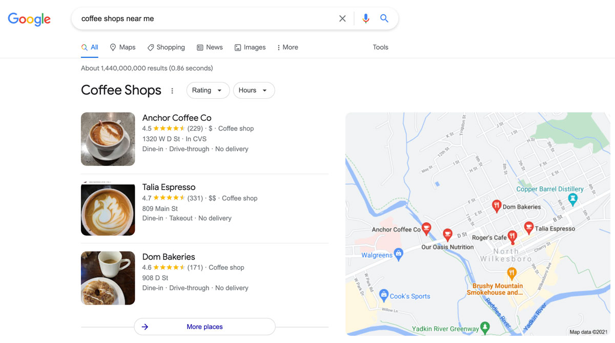Google Coffee Shops Near Me - Wilkesboro, NC