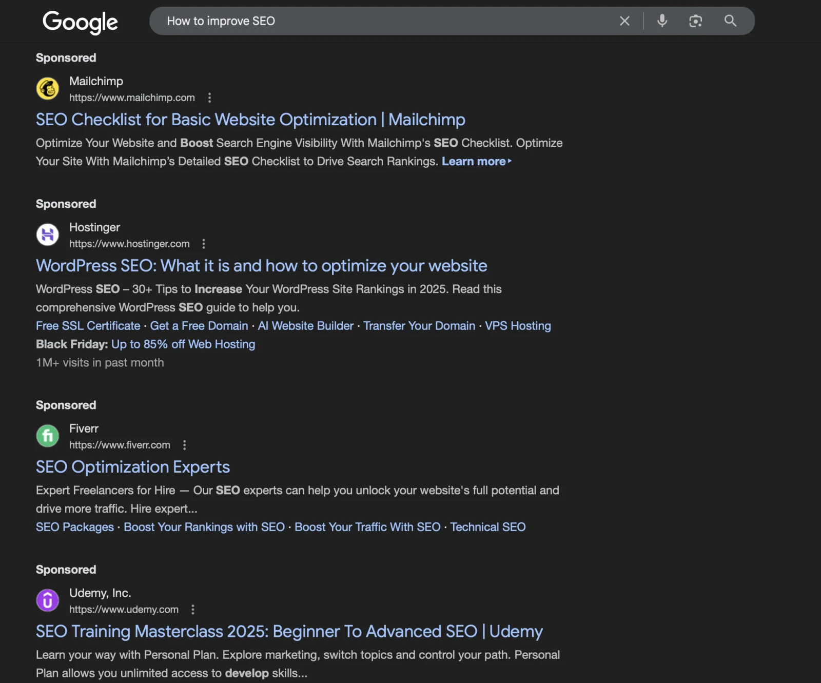 A Business Owner's Guide to SEO Vs. PPC?: What Actually image Examples of sponsored ads on Google SERP for keywords, How to Improve SEO