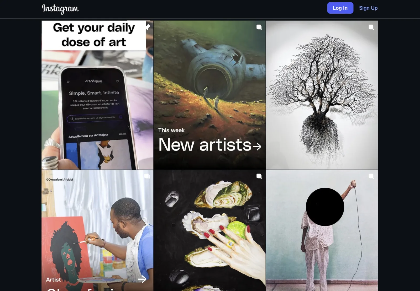 Social Commerce in 2026: What Local Businesses Must Know image ArtMajeur Instagram page promoting original artwork pieces