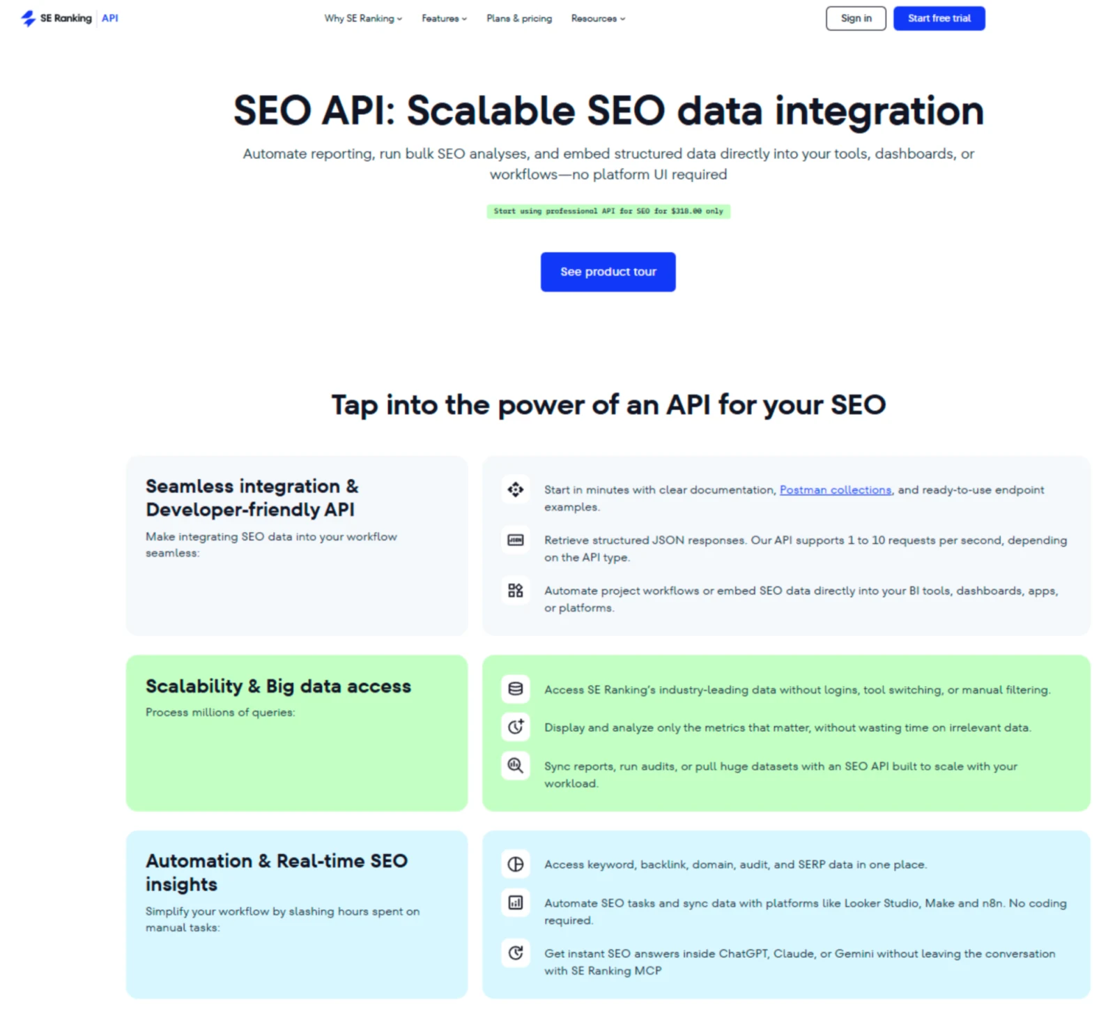 6 Alternatives to Ahrefs for SEO Experts in 2026 image SE Ranking API screenshot