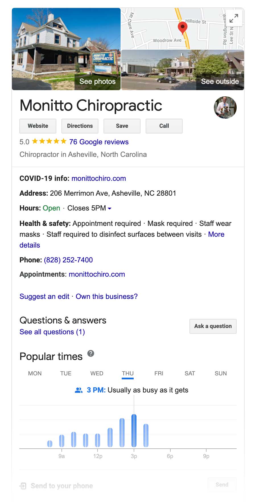 Do Google Reviews Help Local SEO? (Yes, Here's How) image Google Business Profile for Monitto Chiropractic