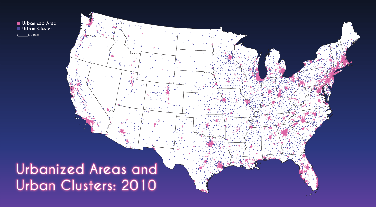 Market Your Rural Small: Tactics That Pay for Themselves image Urbanized Areas and Urban Clusters: 2010