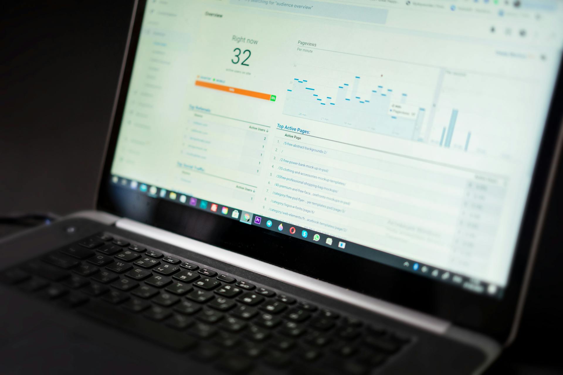 A Student Playbook for Pages That Rank: Local SEO image Laptop screen showing analytics charts used to refine local keyword strategy