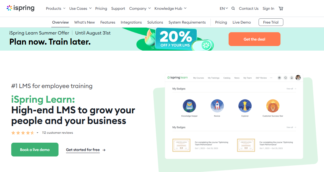 Best Employee Training Systems for Organizational Growth image iSpring Learn