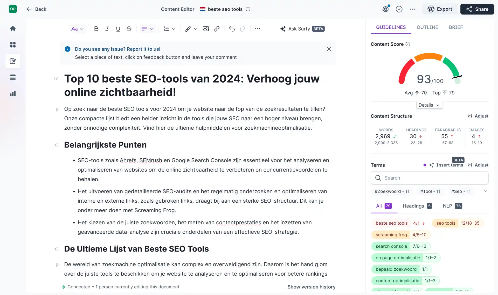 Surfer AI &ndash; The SEO Content Strategist