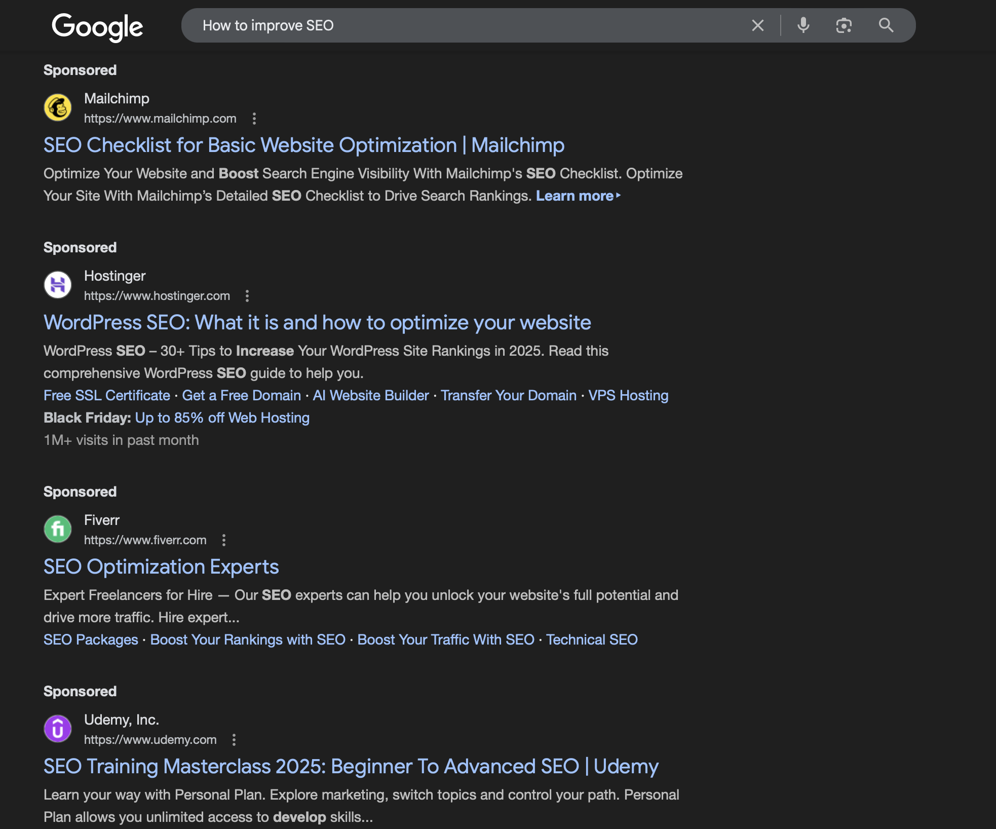 A Business Owner's Guide to SEO Vs. PPC?: What Actually image Examples of sponsored ads on Google SERP for keywords, How to Improve SEO