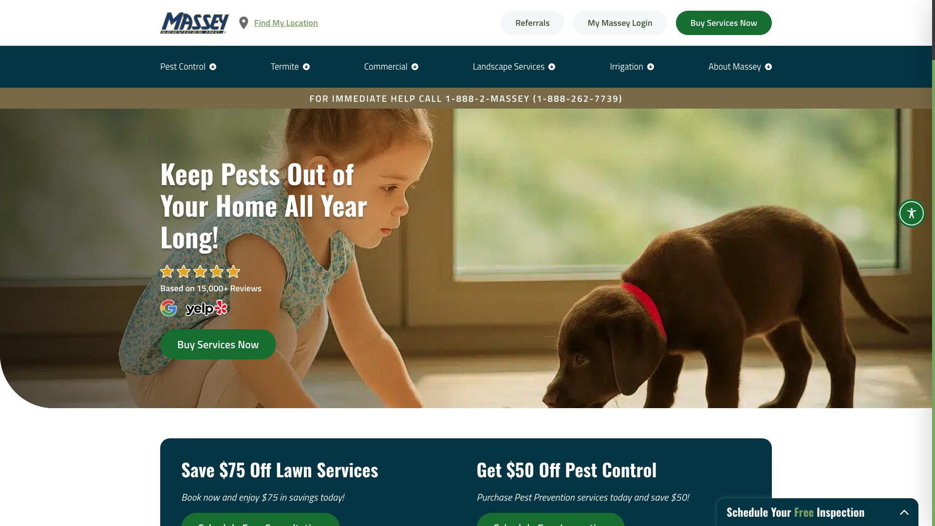 Screenshot showing Massey Services Inc.