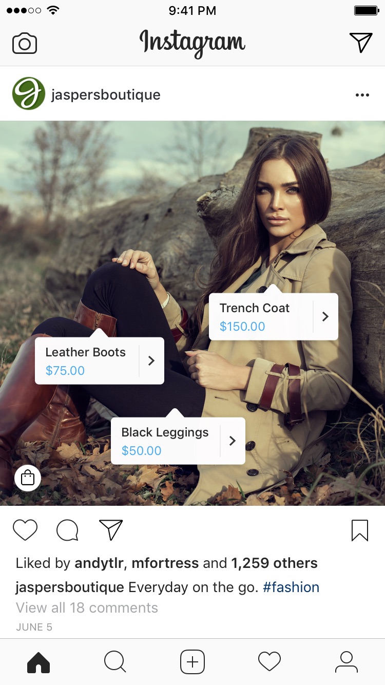 A great example of Instagram Shopping