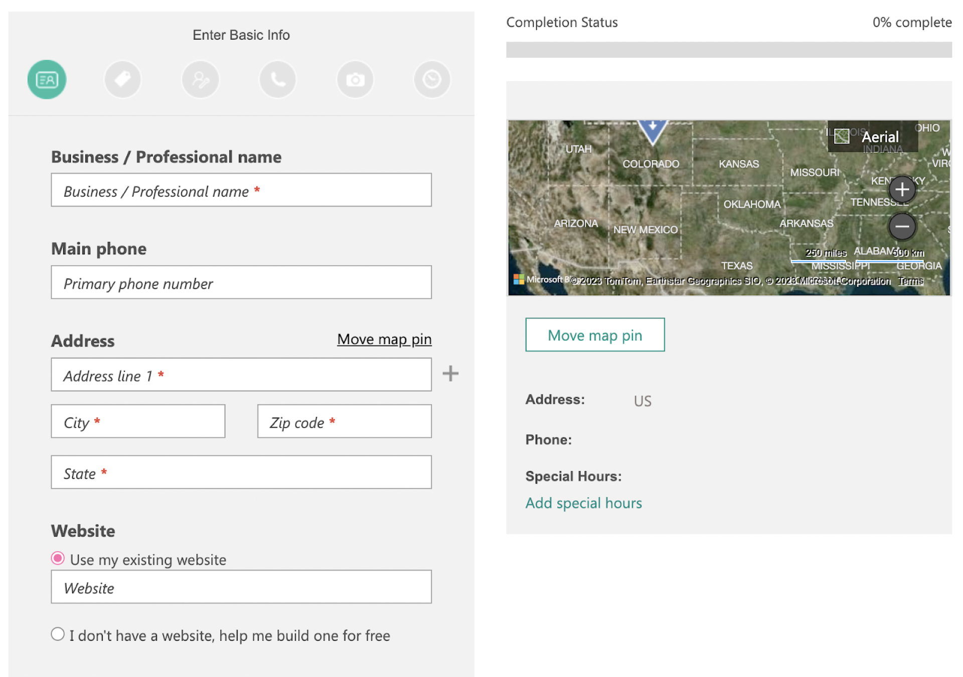 Add relevant details on Bing Places for Business