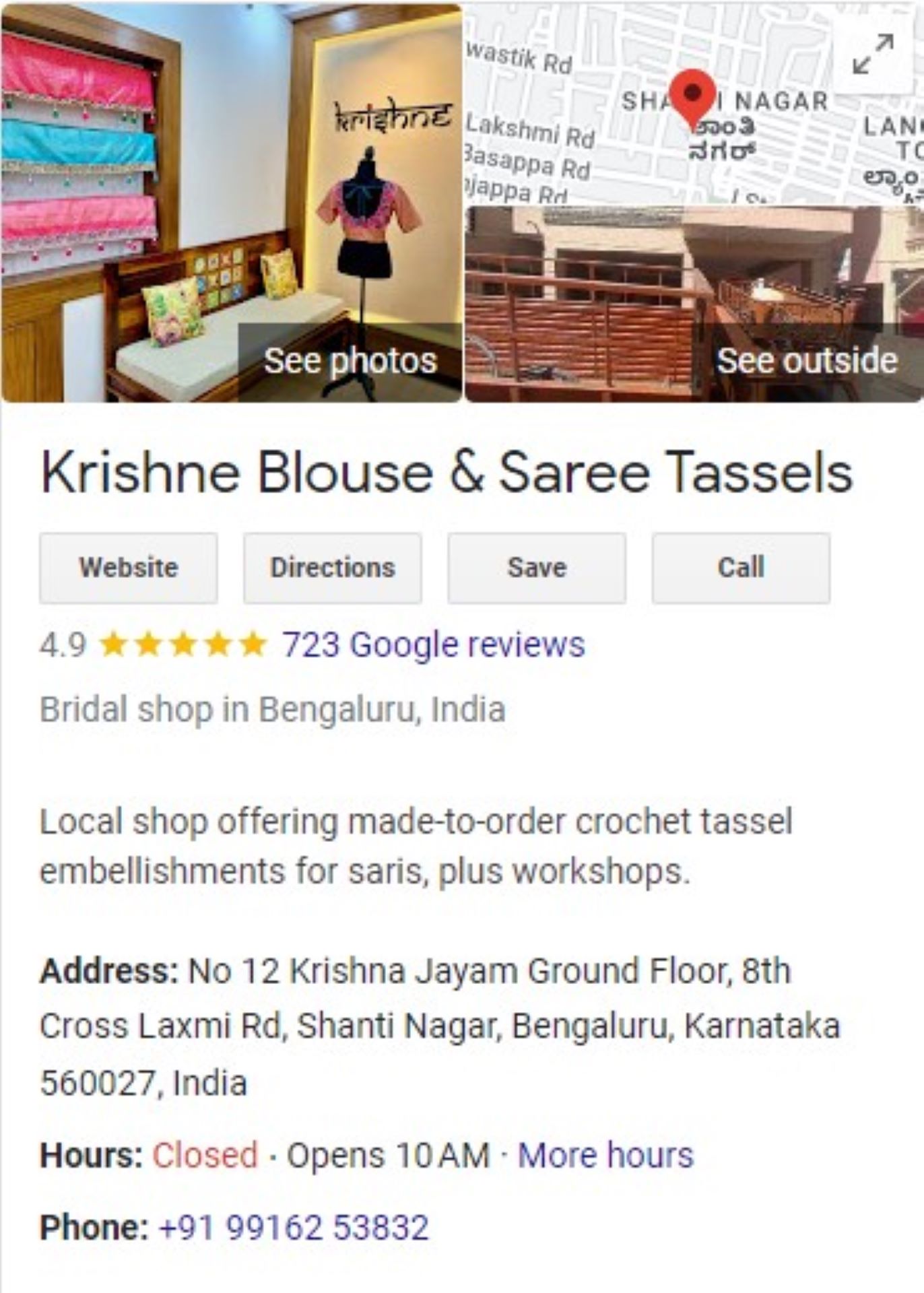 Google Business Profile for Krishne Tassels
