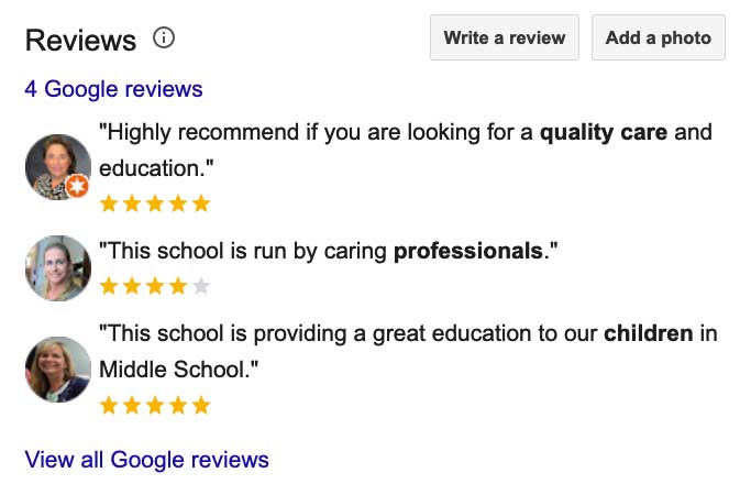 Perfect Your School's Digital First Impression image google reviews resurrection lutheran school