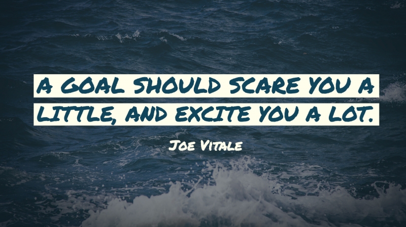 A goal should scare you a little, and excite you a lot. -Joe Vitale