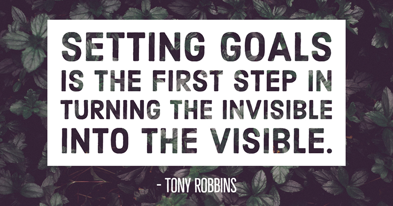 Inspirational Quotes: Real Examples From Real Businesses image Setting goals is the first step in turning the invisible into the visible. -Tony Robbins