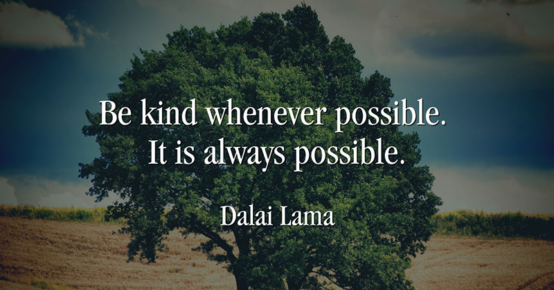 Inspirational Quotes: Real Examples From Real Businesses image Be kind whenever possible. It is always possible. -Dalai Lama